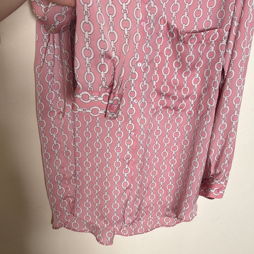Zara Pink Chain Print Blouse - Picture 4 of 6